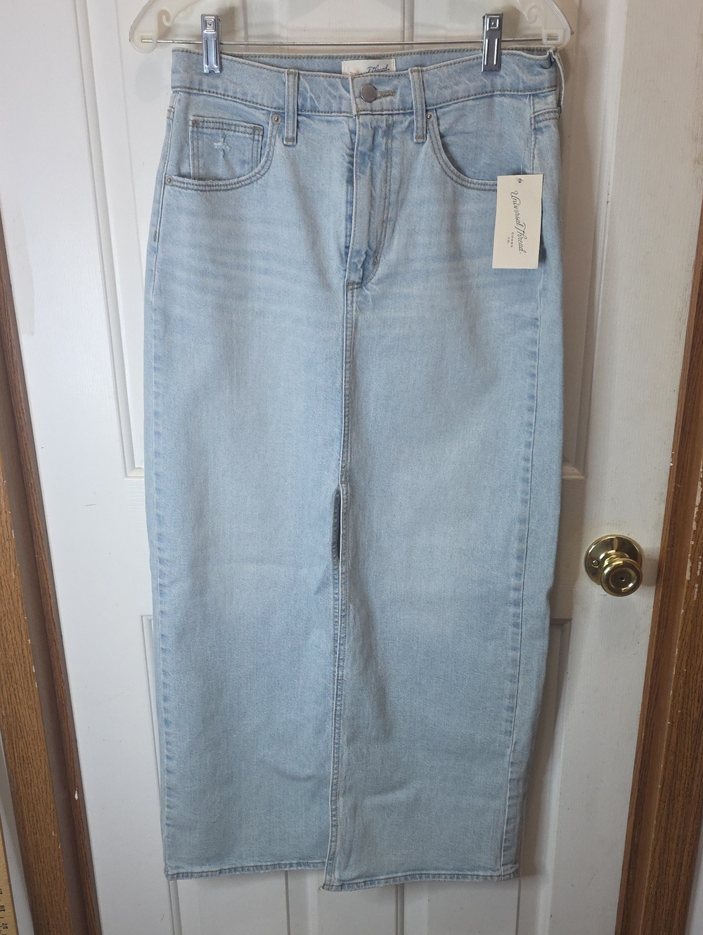 Universal Thread Light Wash Denim Maxi Skirt - Pale Blue